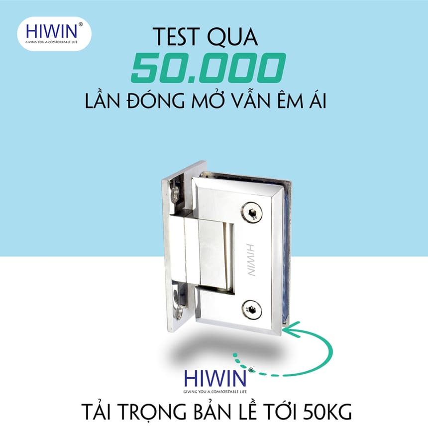 Vách Tắm.VN - Vách tắm kính thế hệ mới Bản lề cabin Hiwin bền bỉ