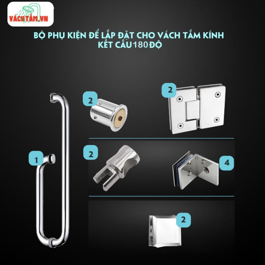 Phụ kiện vách tắm kính mở quay