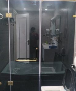 Vách tắm kính mở quay thẳng 3 tấm thẳng