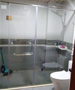 Vách tắm kính mở quay thẳng 3 tấm thẳng