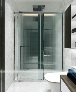 Vách tắm kính Slim mở trượt giảm chấn 2 chiều