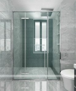 vách tắm kính slim mở quay 3 tấm kính