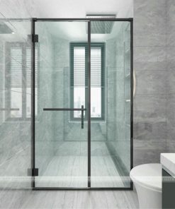 phòng tắm kính slim mở quay 2 tấm kính
