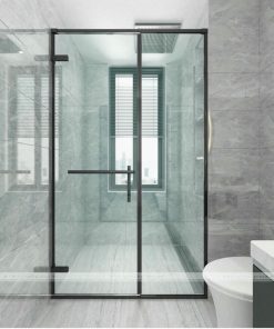 vách tắm kính slim mở quay 2 tấm kính