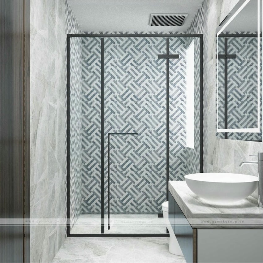 cabin tắm kính slim màu đen
