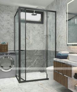 phòng tắm kính trượt vuông góc
