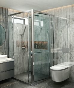 Vách tắm kính mở trượt vuông góc