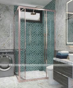 Vách tắm kính mở trượt vuông góc