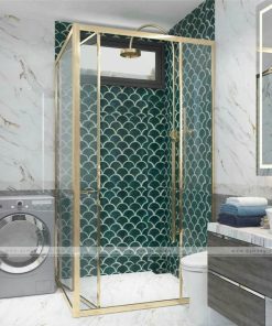 Vách tắm kính mở trượt vuông góc