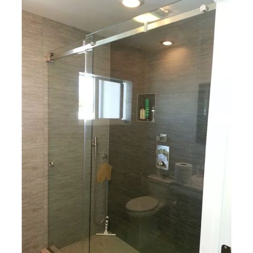 phòng tắm kính trượt ray inox