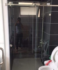 cabin tắm kính mở trượt ray inox 10x30