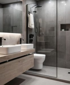 phòng tắm kính không cửa