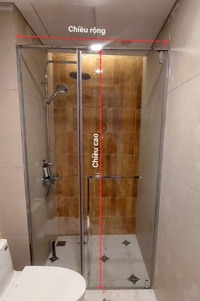 Vách tắm kính Slim mở quay 2 tấm kính Ảnh minh họa