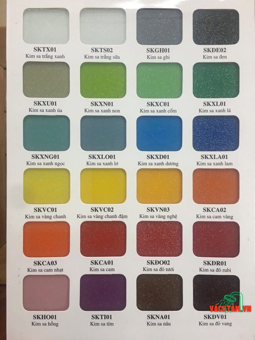Kính ốp bếp Hải Long - Kính cường lực sơn màu theo yêu cầu Bảng màu kính ốp bếp Hải Long - các màu kim sa