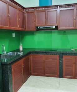Kính ốp bếp Hải Long - Kính cường lực sơn màu theo yêu cầu Kính ốp bếp Hải Long màu xanh cốm
